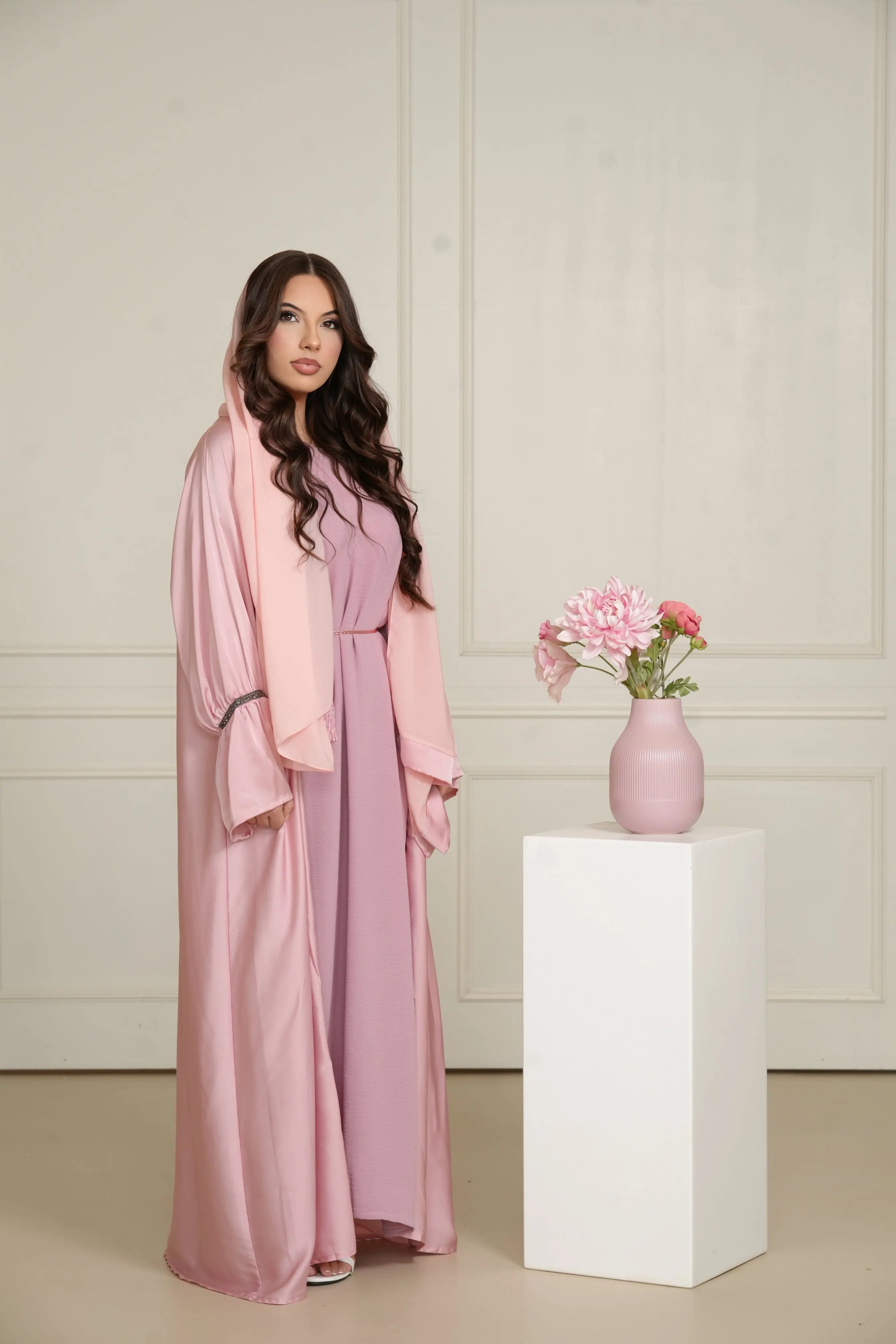 Blackstone Glamour Abaya - Rose Losyana.Shop