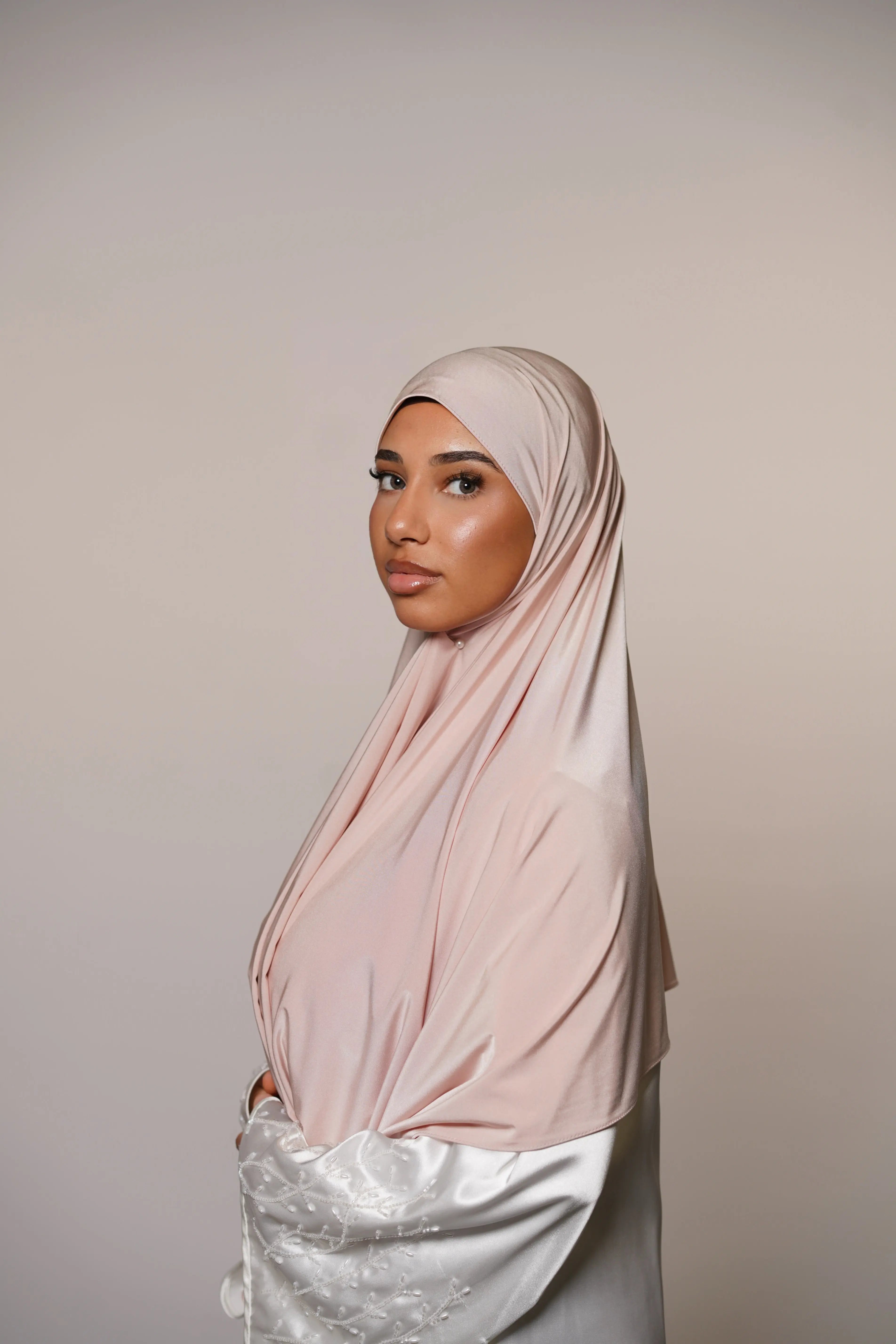 Satin premium jersey - light rose Losyana.Shop