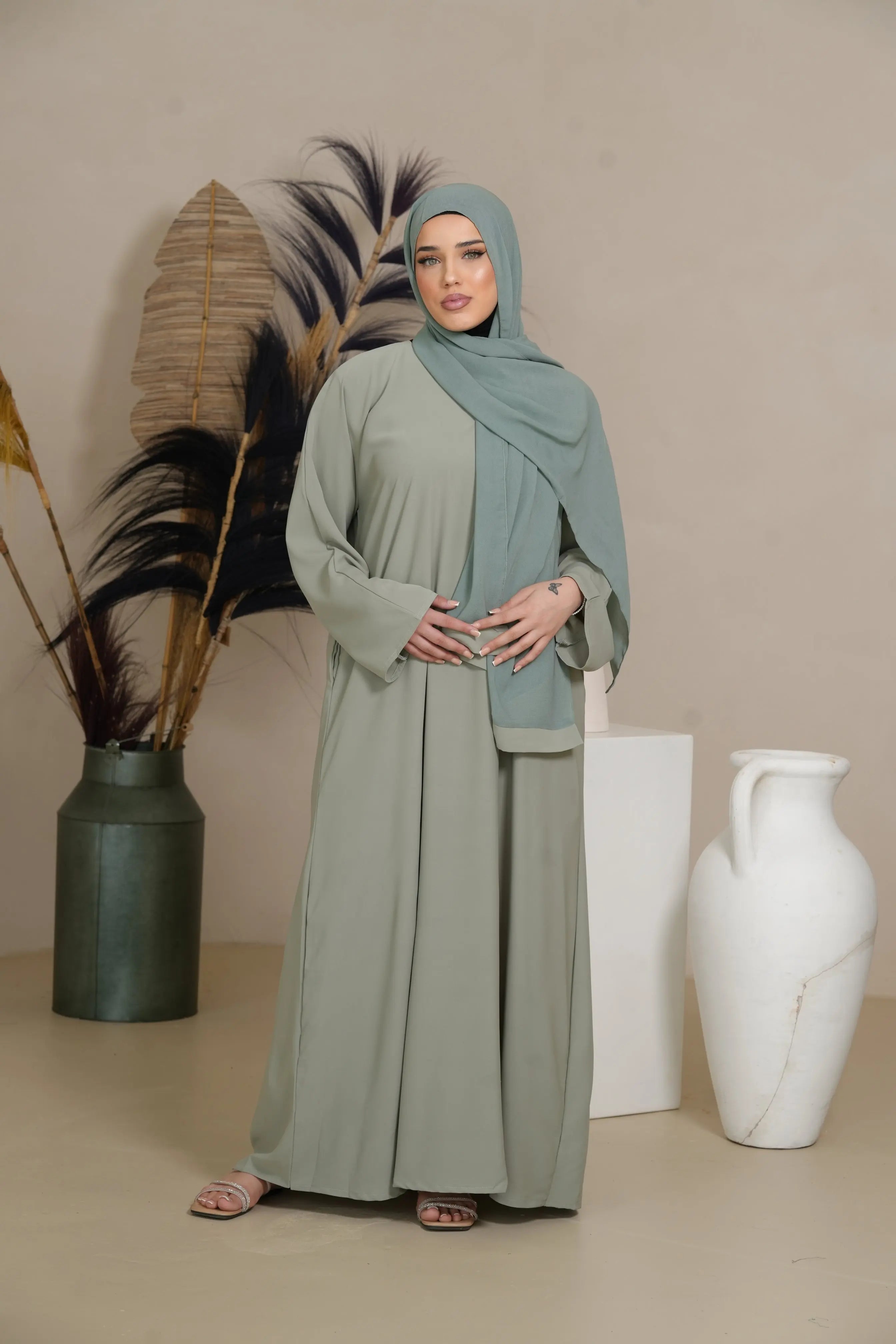 DXB Abaya Daily - pistacio Losyana.Shop