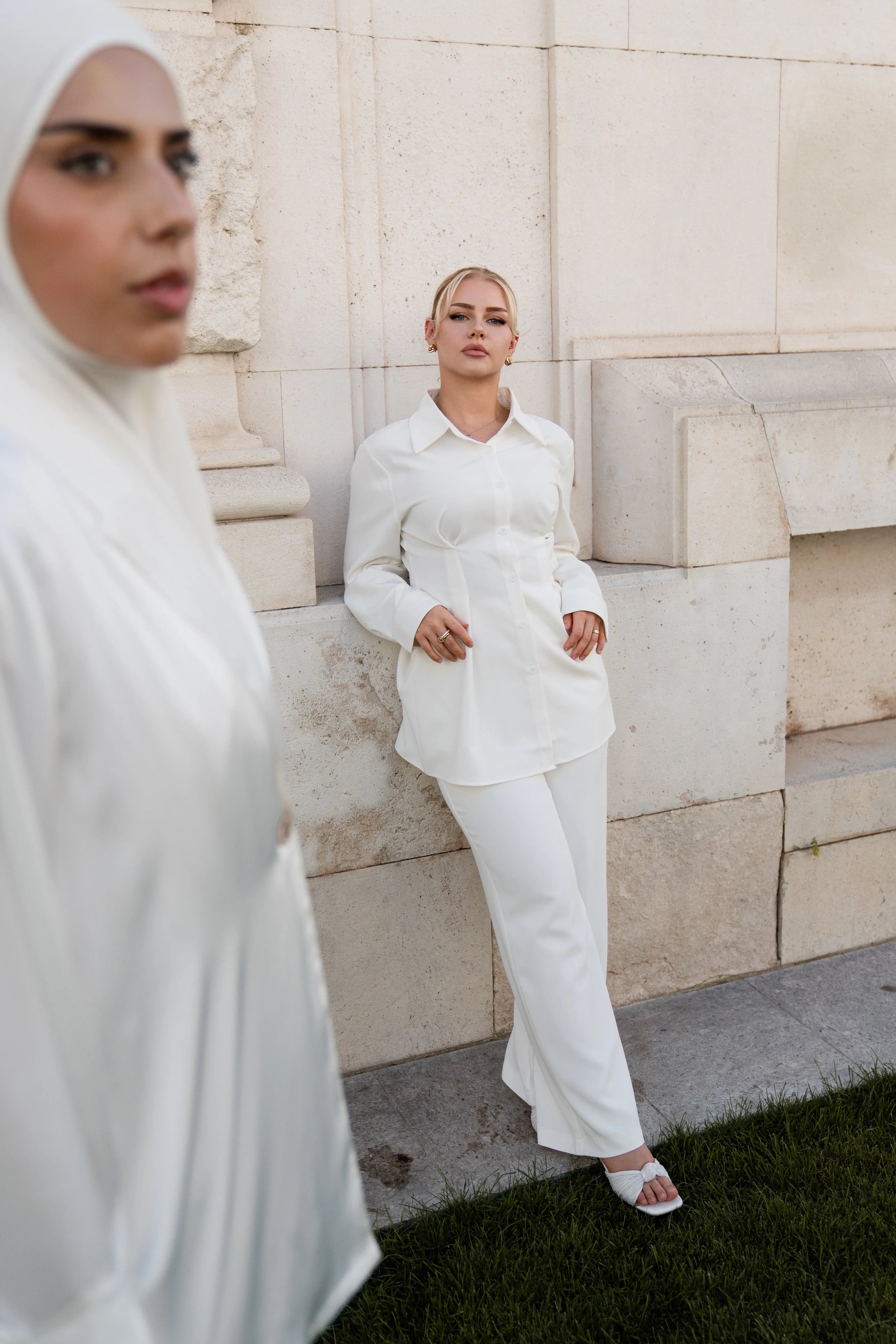 corset blouse - white Losyana.Shop