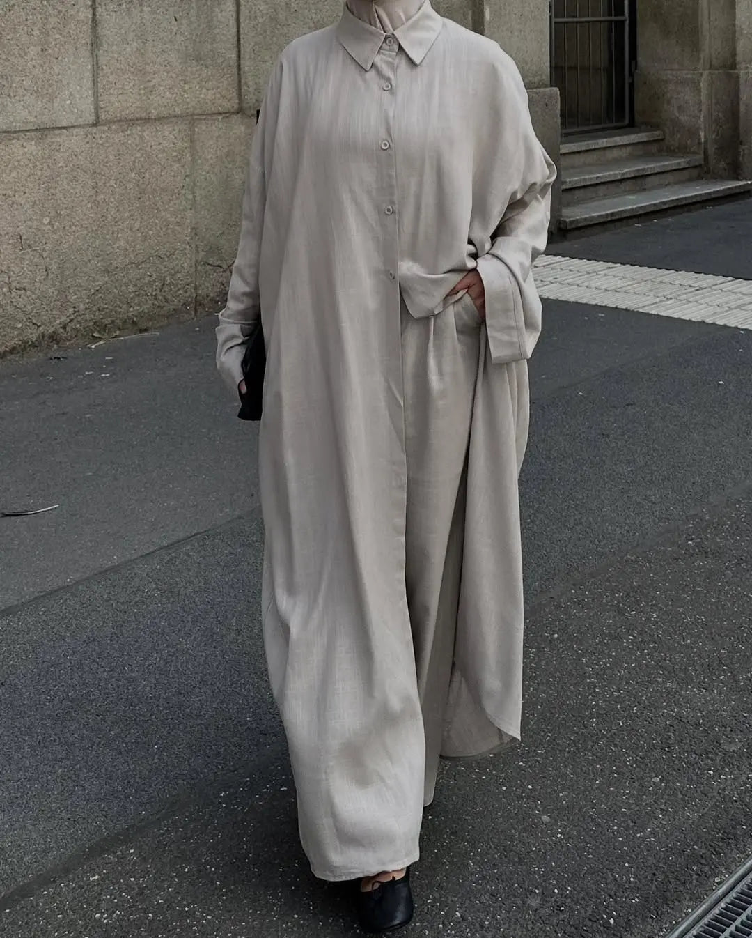 PALMA LINEN SET - COSTA CREAM - Losyana.Shop