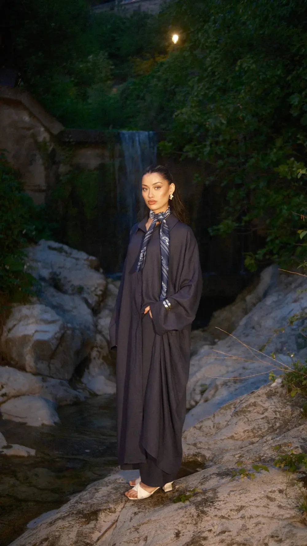 PALMA LINEN SET - NAVY Losyana.nl