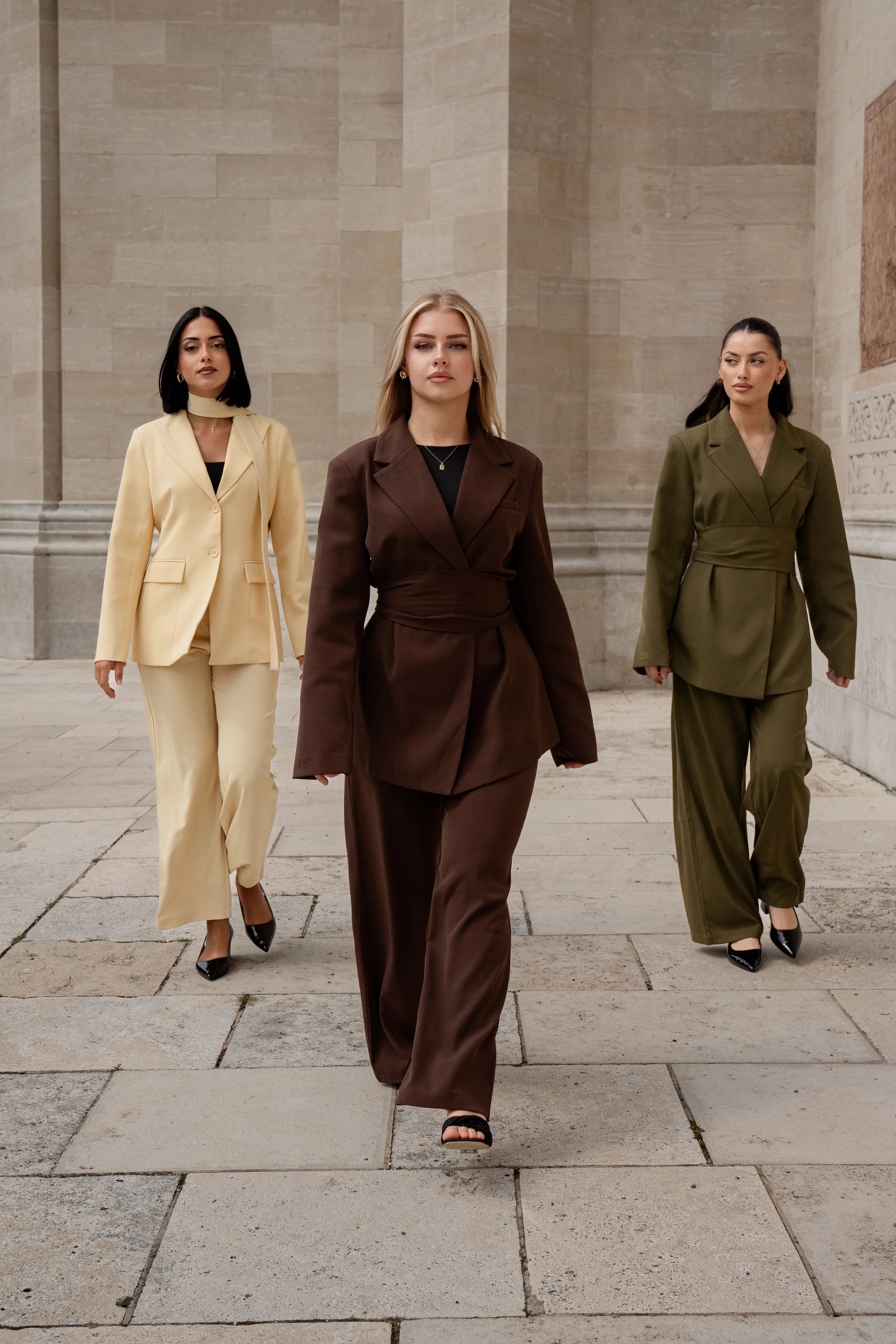 the noble belted blazer - mocca mousse Losyana.Shop