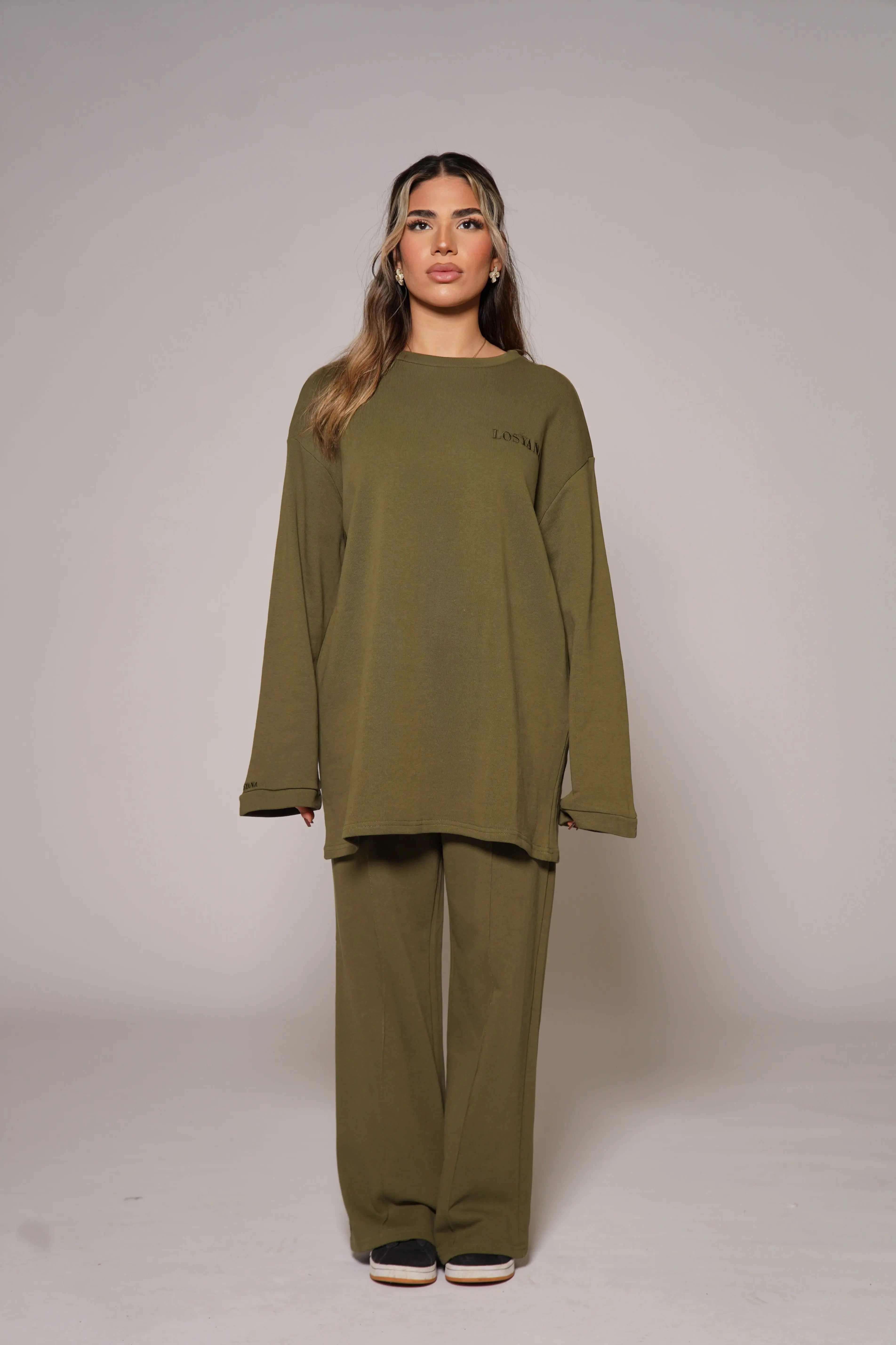 Lounge and Gym set - khaki green Losyana.Shop