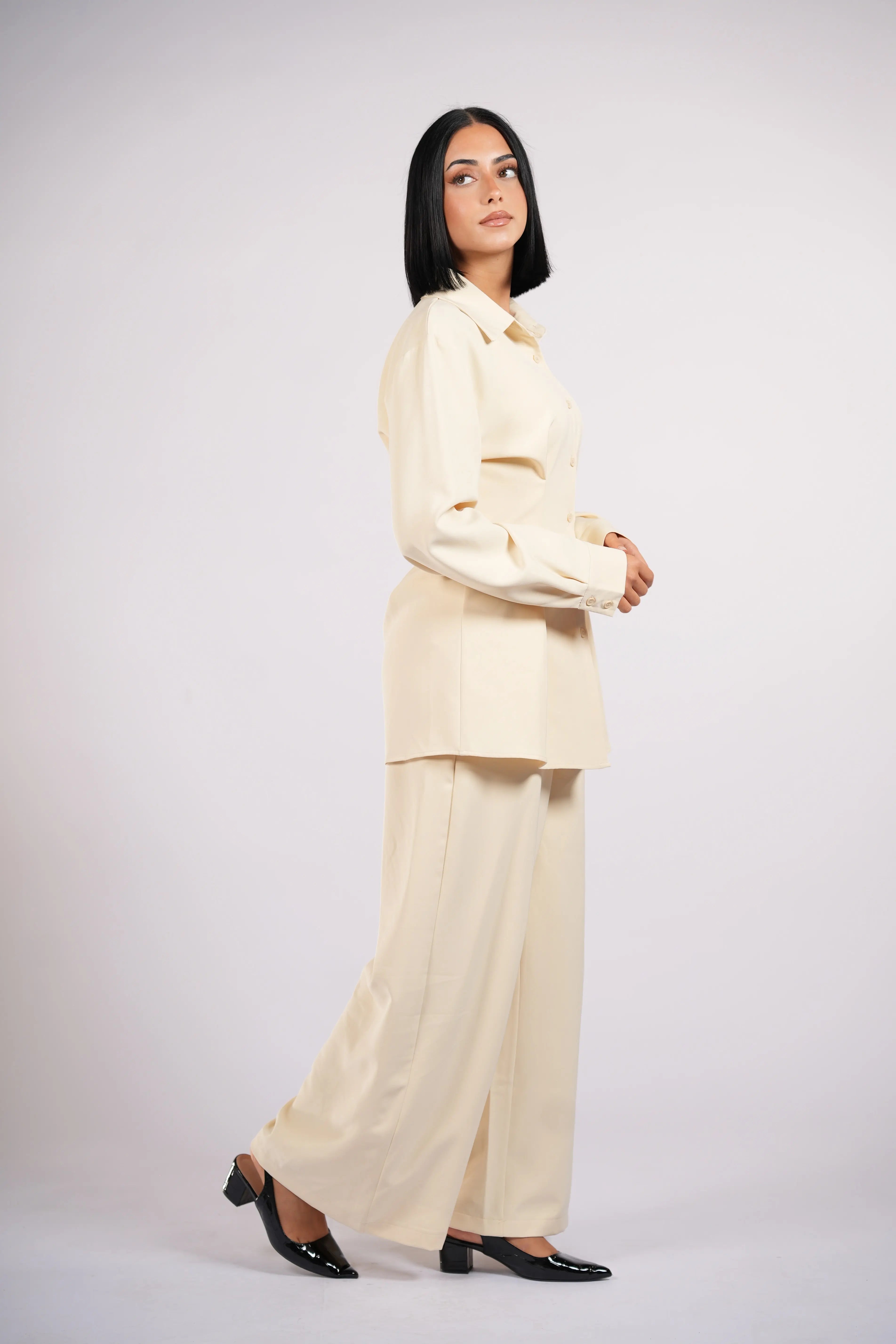 wide leg pants - butter yellow Losyana.Shop