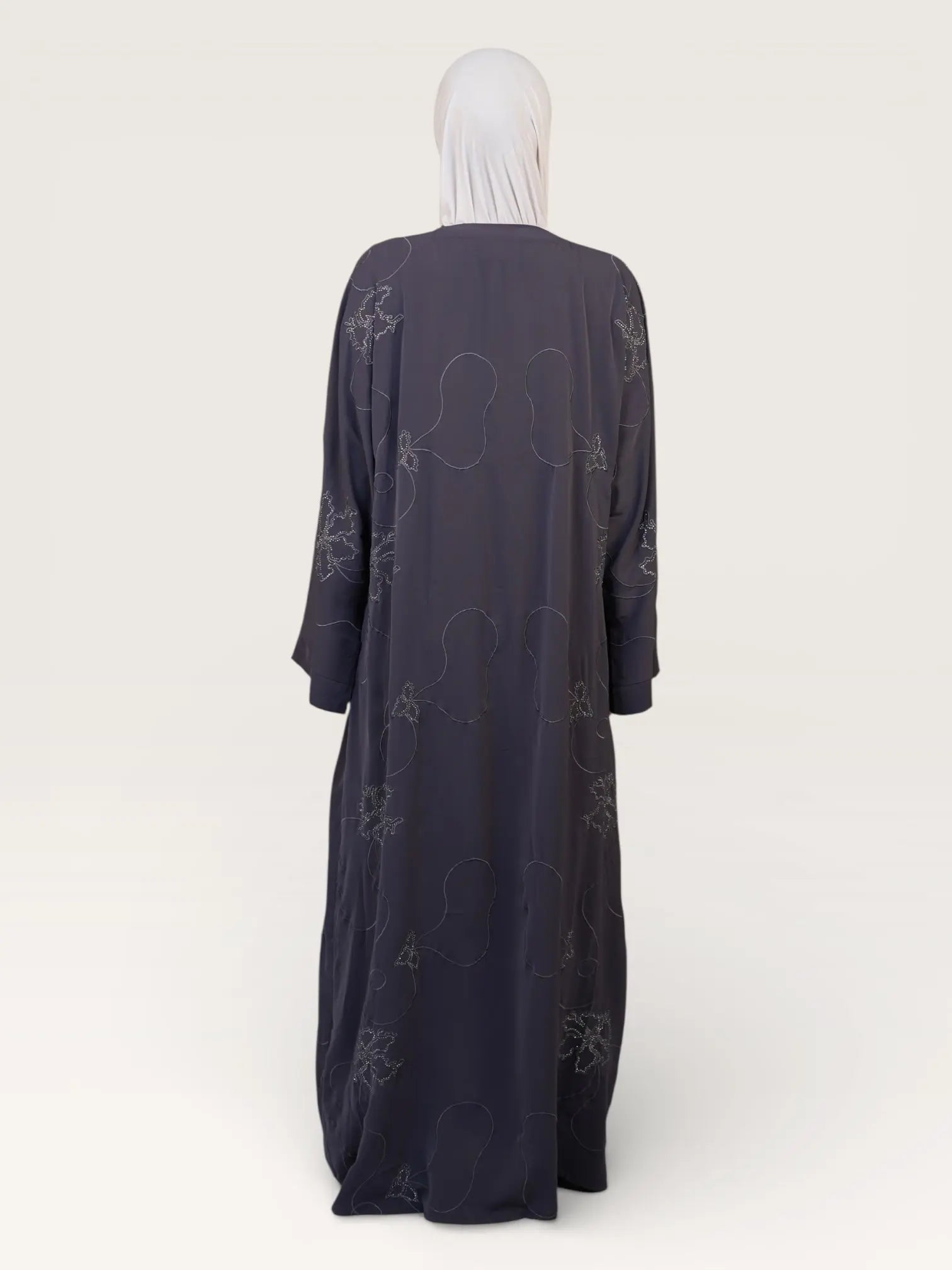 glitter abaya - dark grey