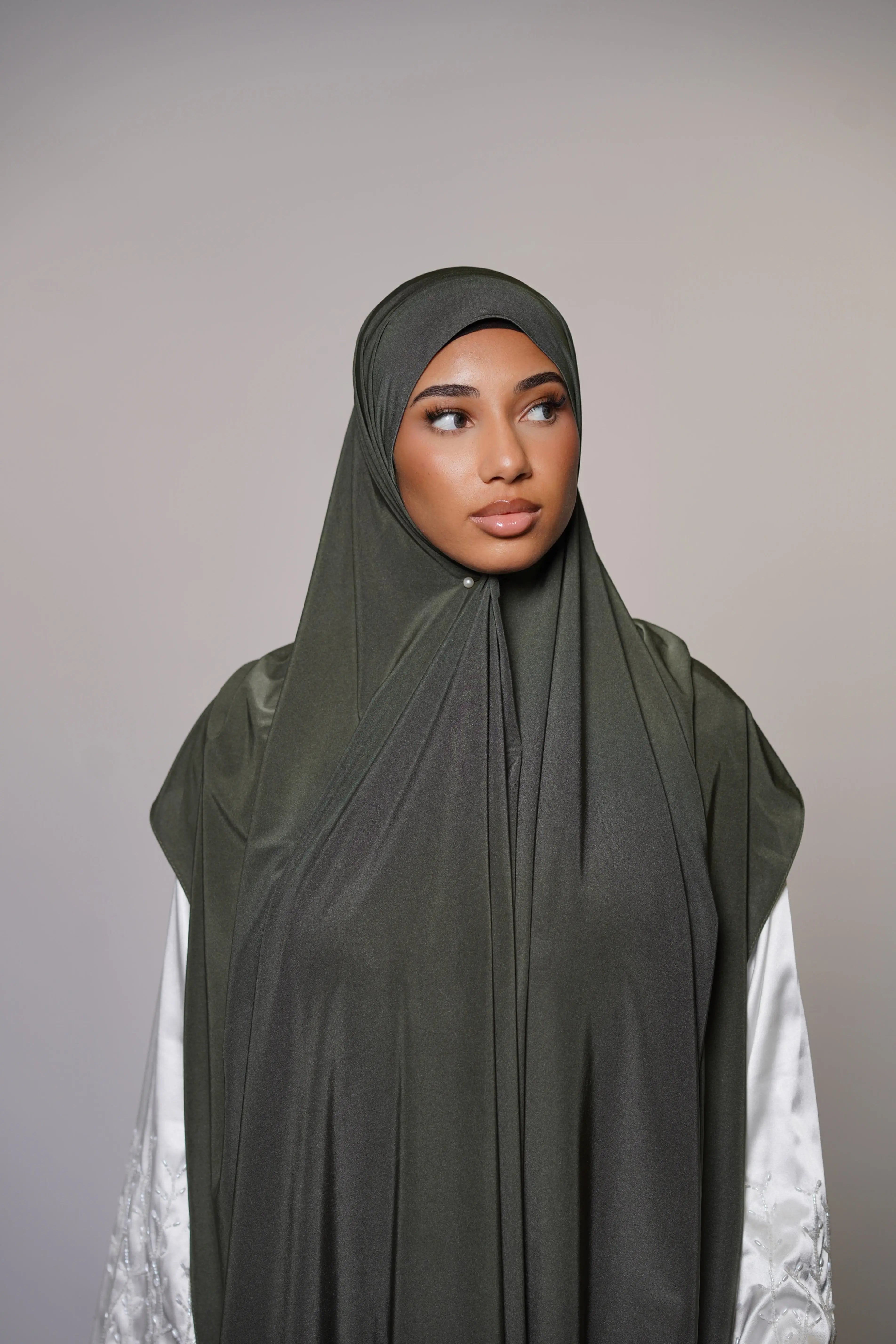 Satin Premium Jersey - khaki green Losyana.Shop