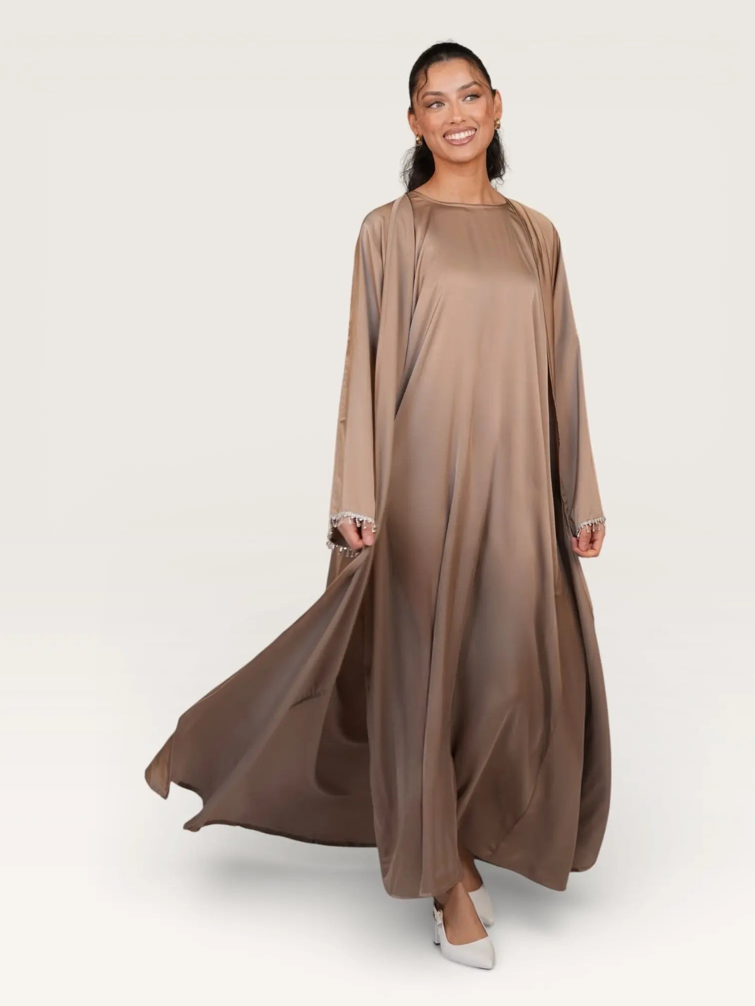 zara abaya - beige