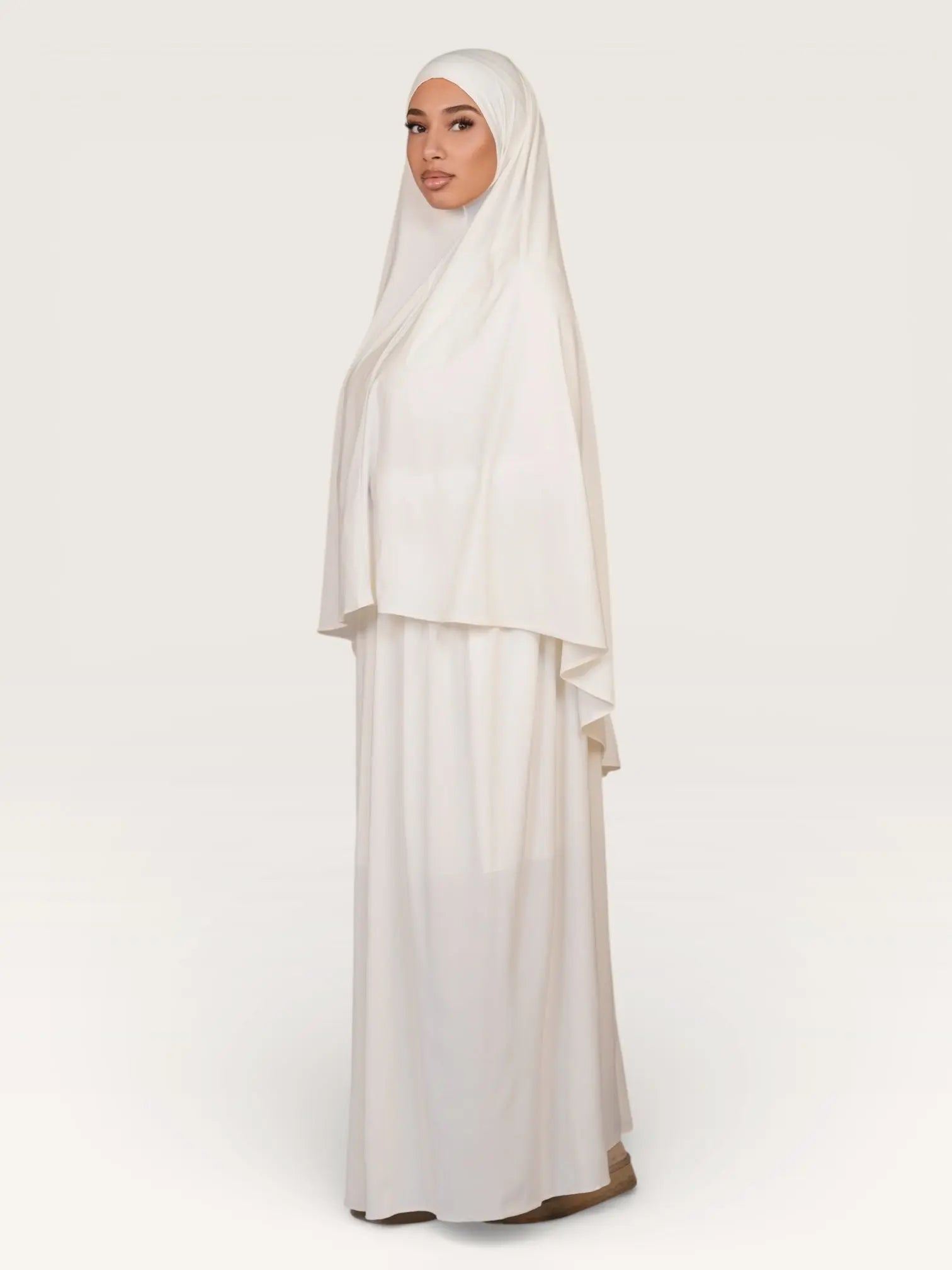premium khimar set - white