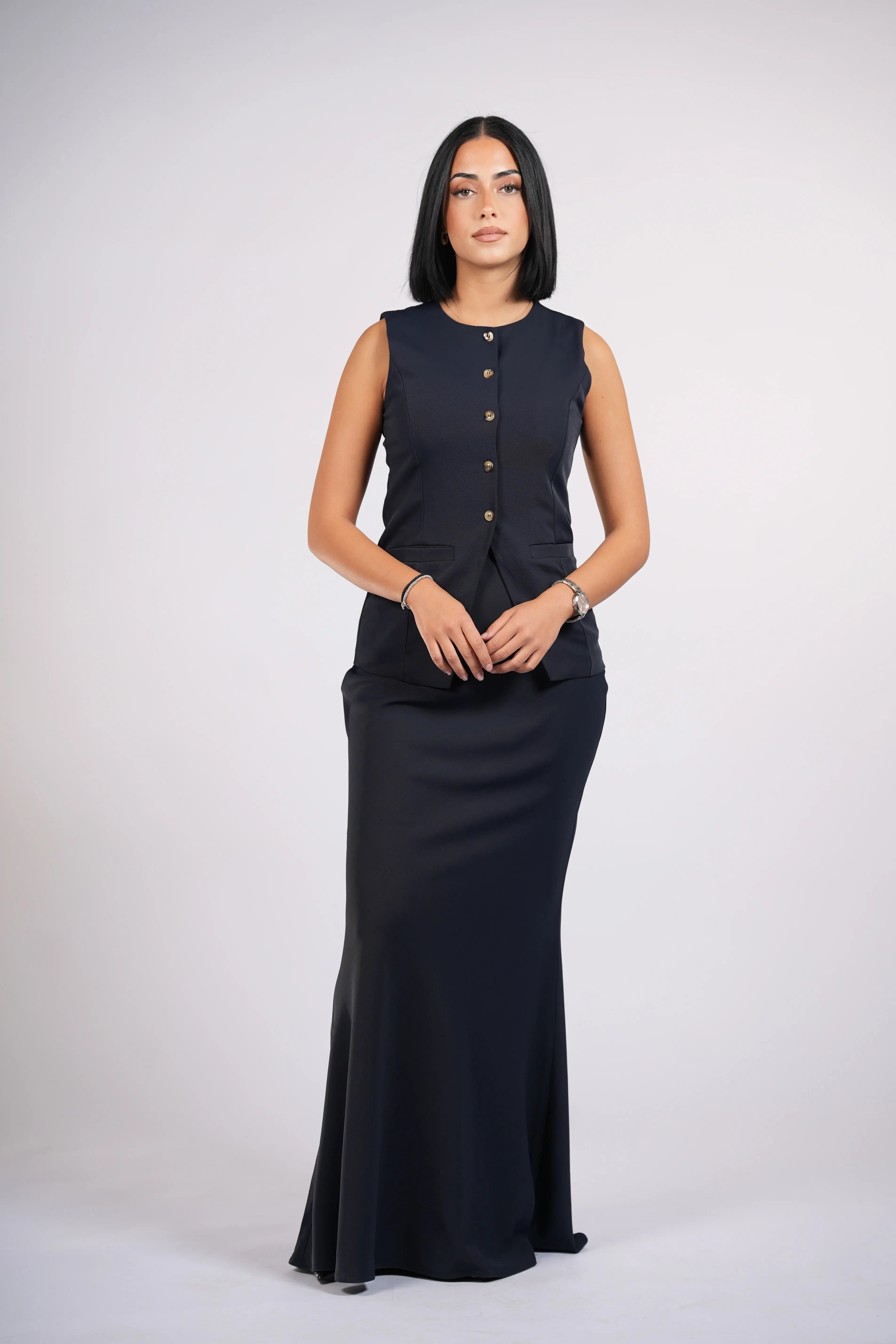 old vienna vest - navy Losyana.Shop