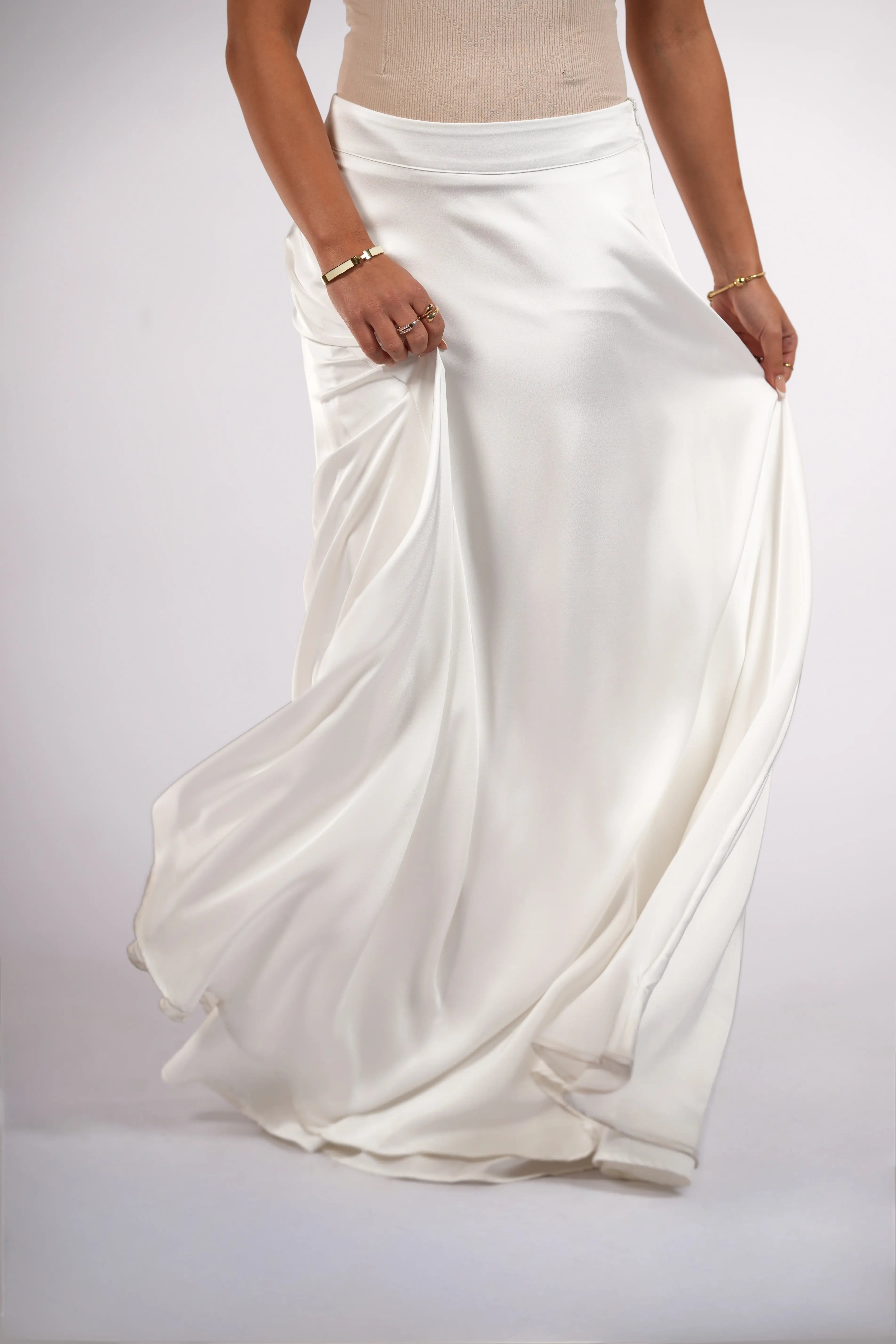 satin poésie - white Losyana.Shop