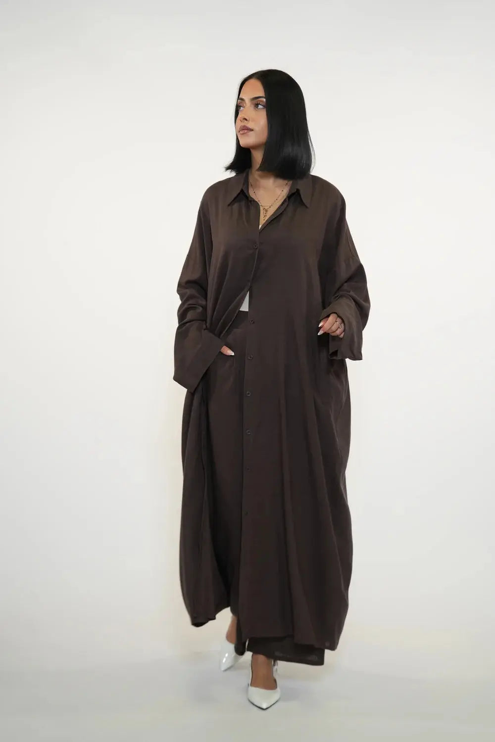 PALMA LINEN SET - ESPRESSO Losyana.nl