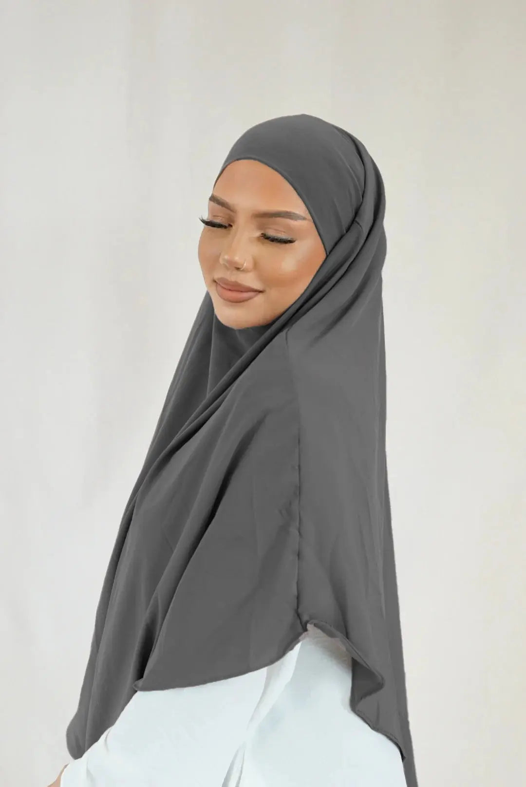 Short Khimar - Dark Grey Losyana.Shop