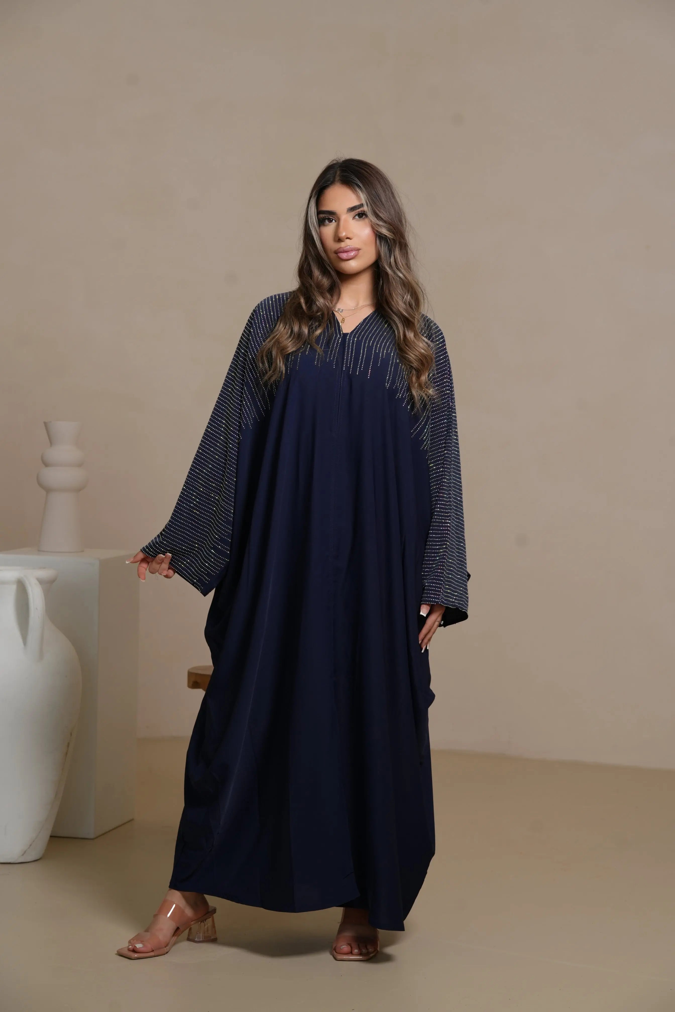 DXB Glitter Abaya - Royal Blue Losyana.Shop