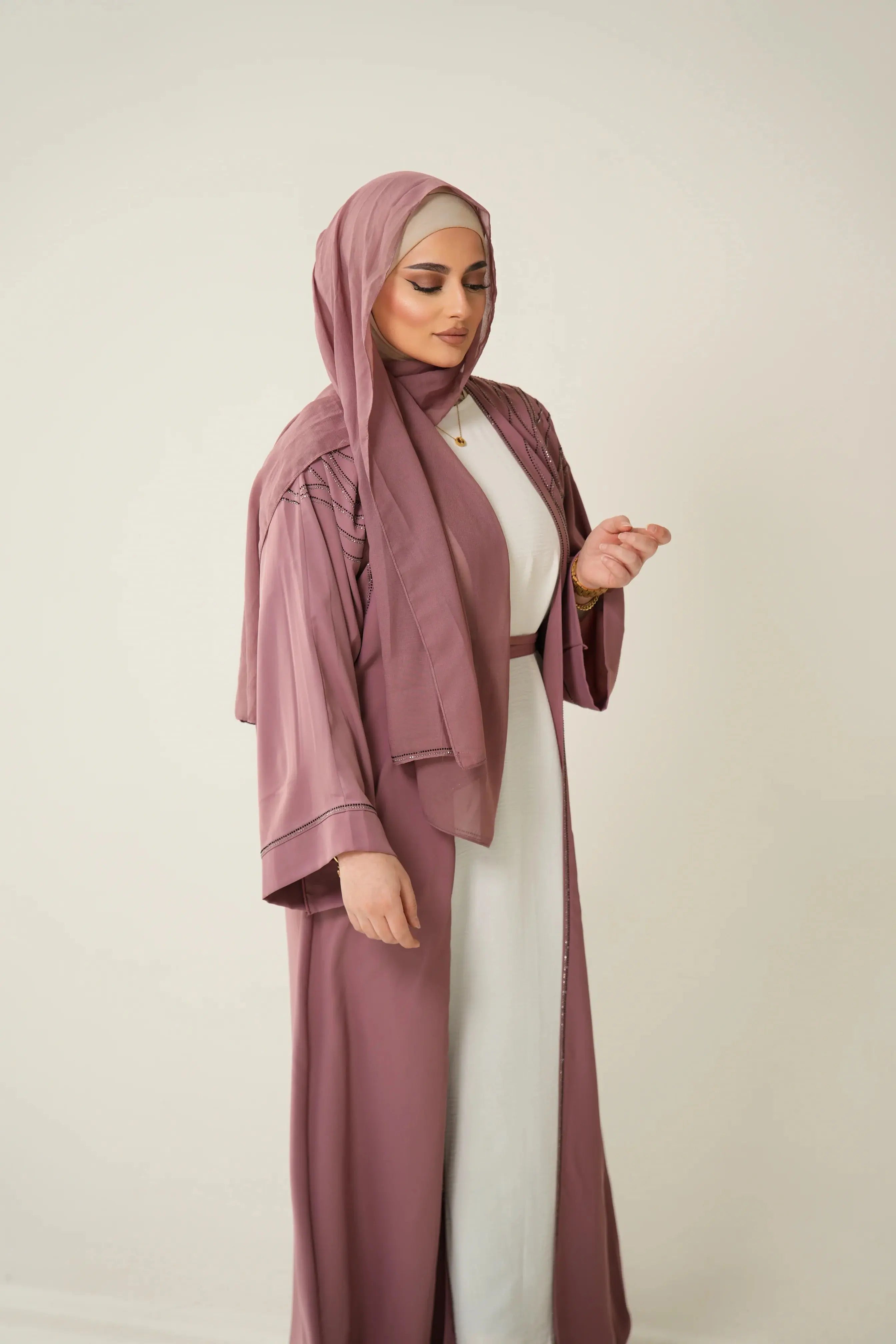 Emirate abaya- Pink Losyana.Shop