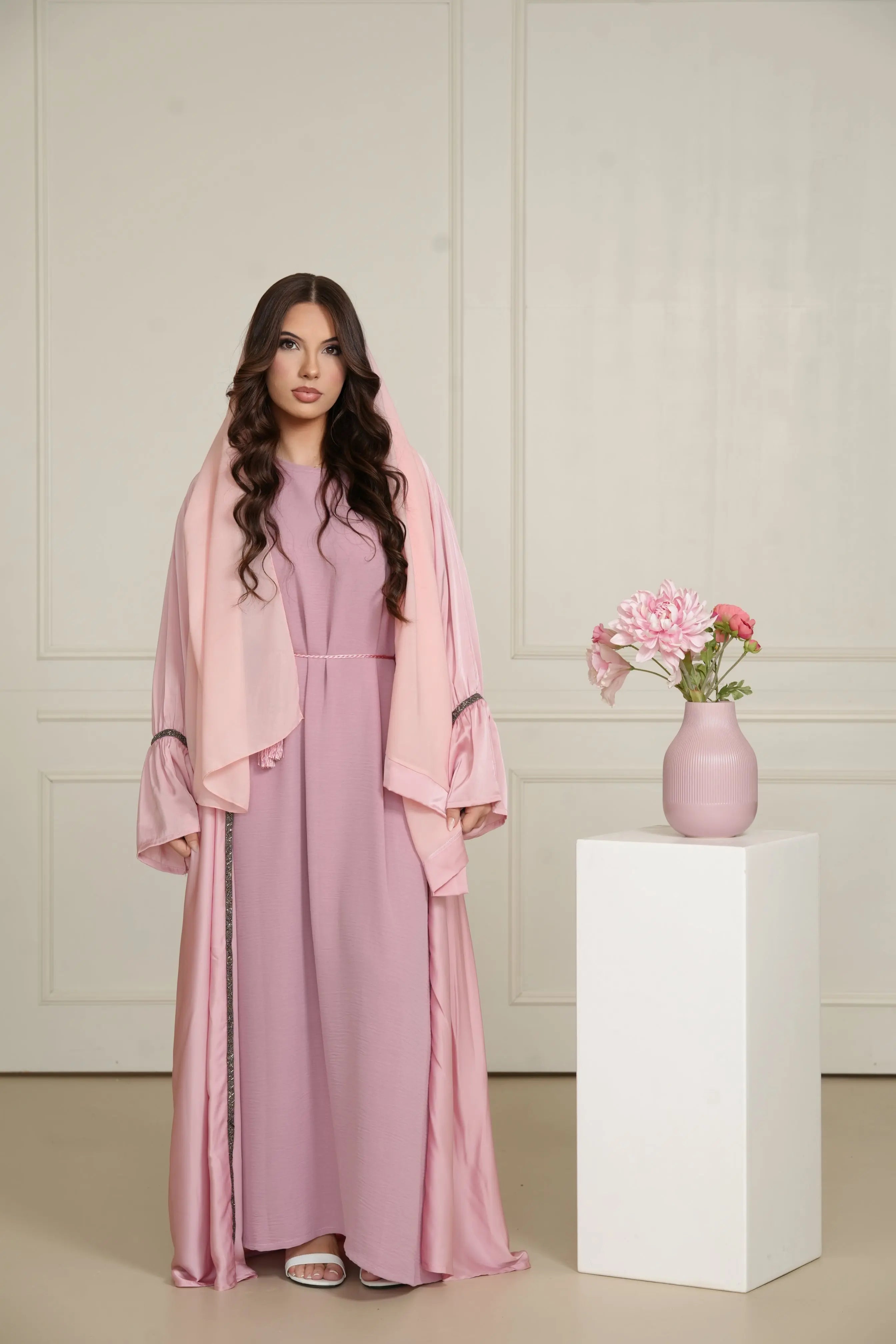 Blackstone Glamour Abaya - Rose Losyana.Shop
