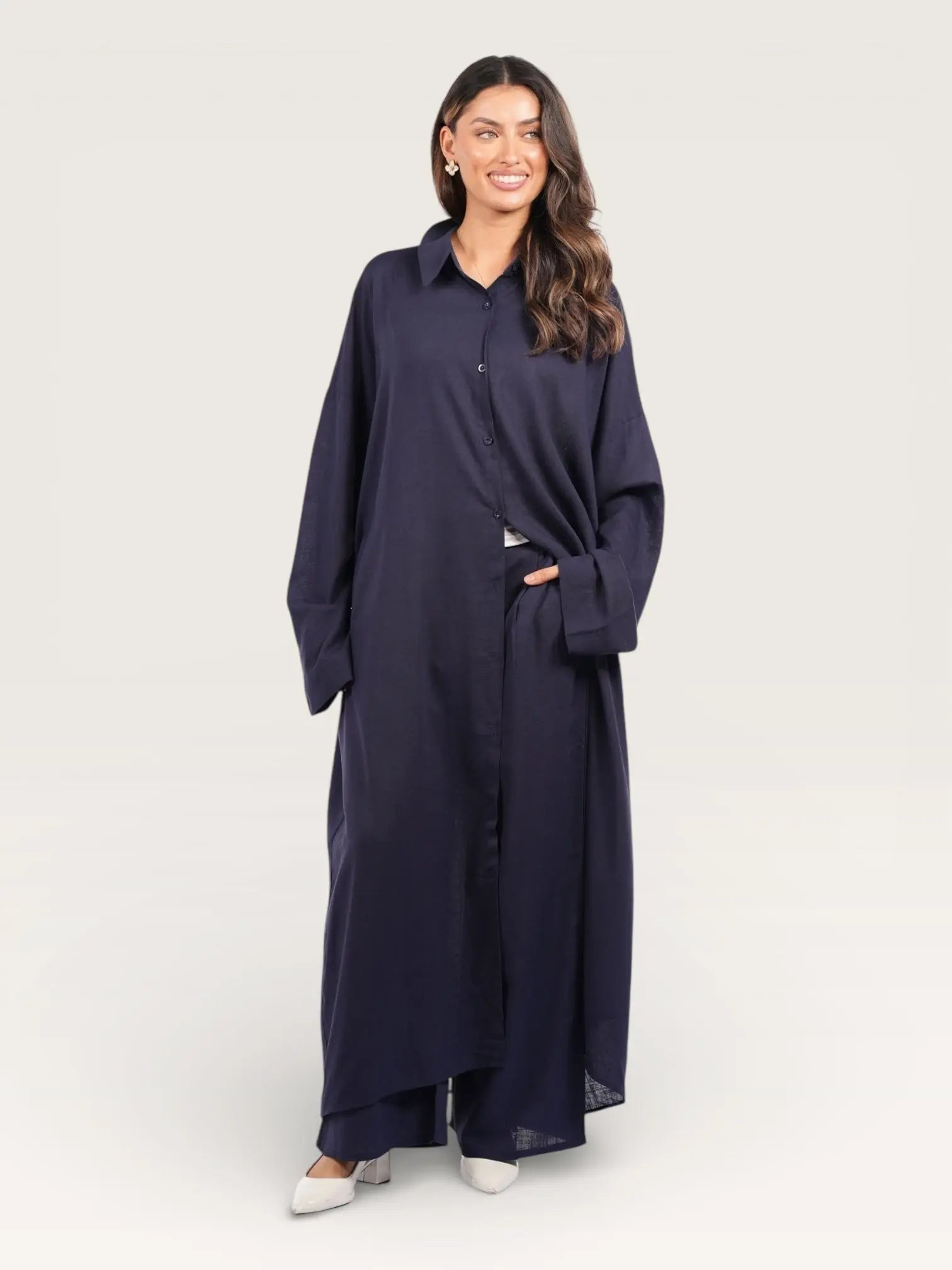 palma linen set - navy