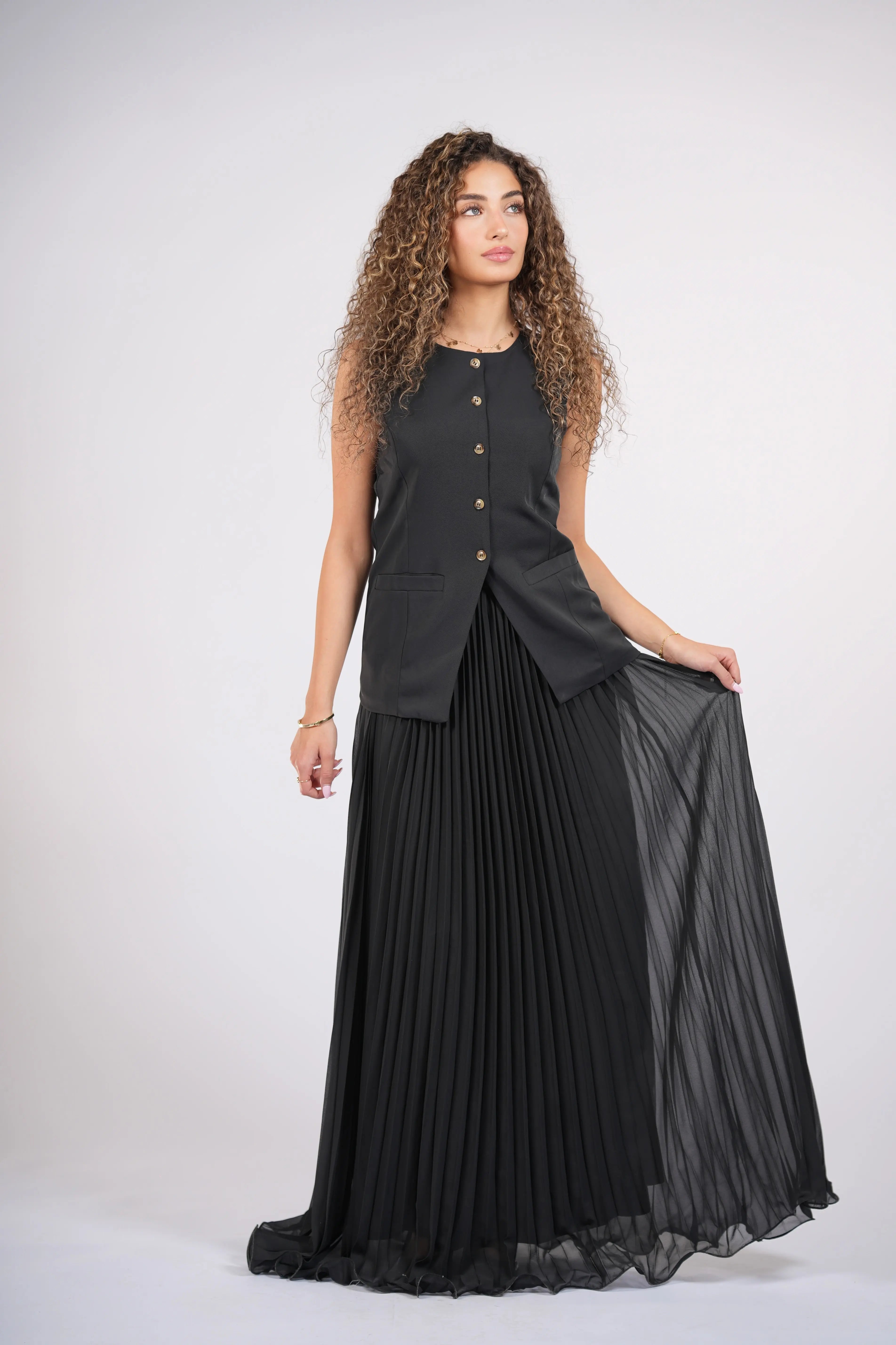 plisse skirt - black Losyana.Shop