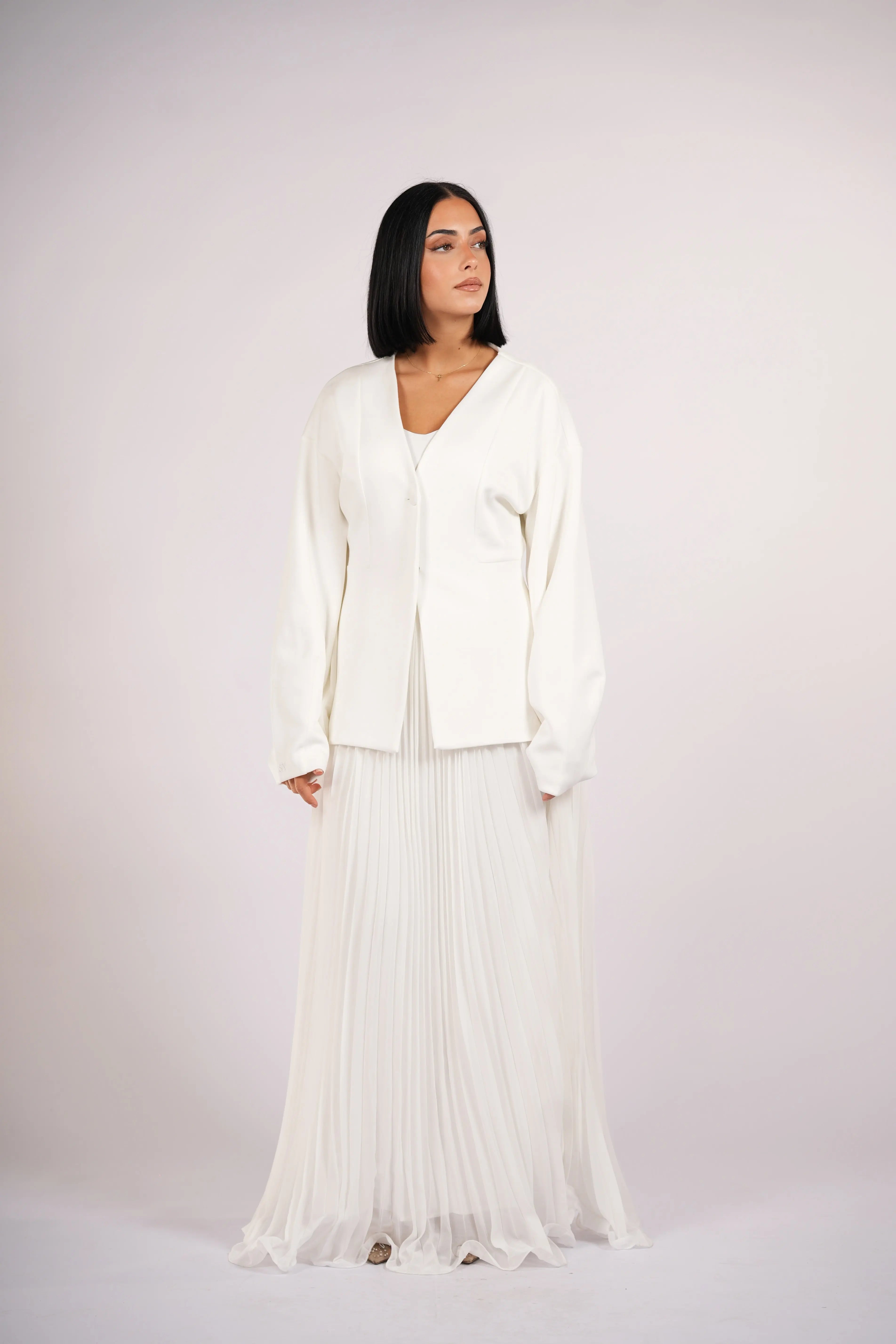 plisse skirt - white Losyana.Shop