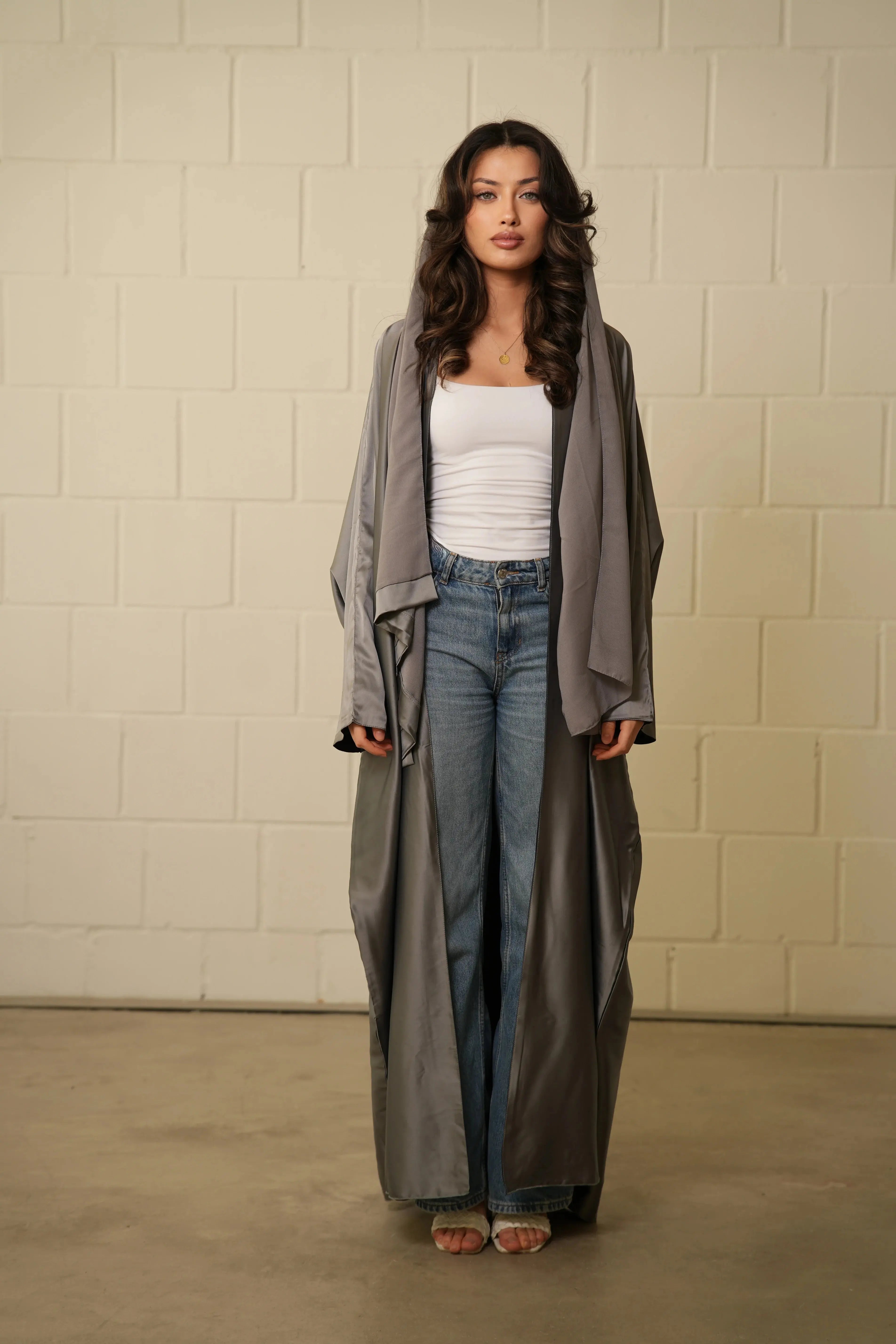 DXB 2 in 1 Abaya - Grey/Darkgrey Losyana.Shop