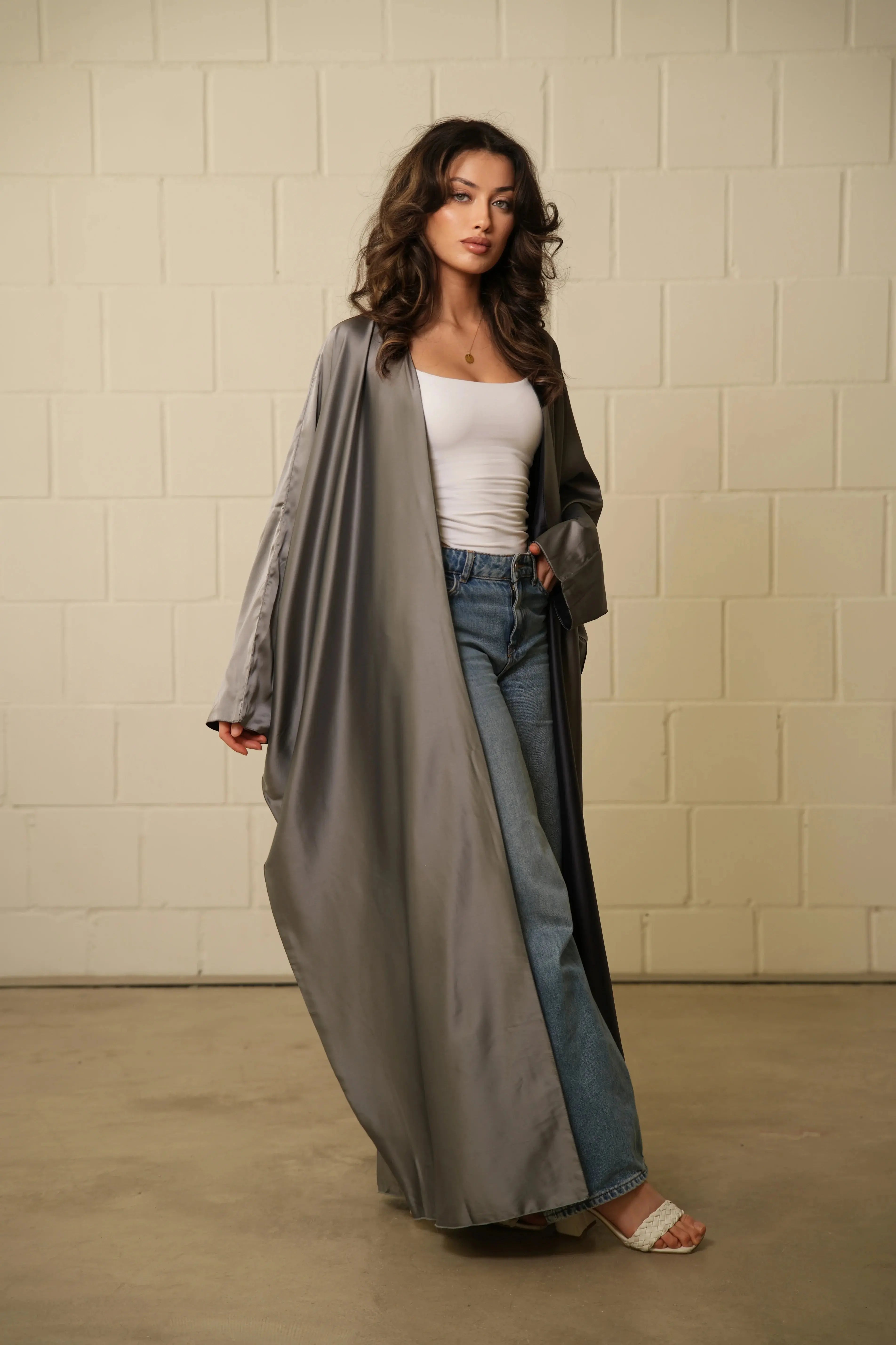 DXB 2 in 1 Abaya - Grey/Darkgrey Losyana.Shop