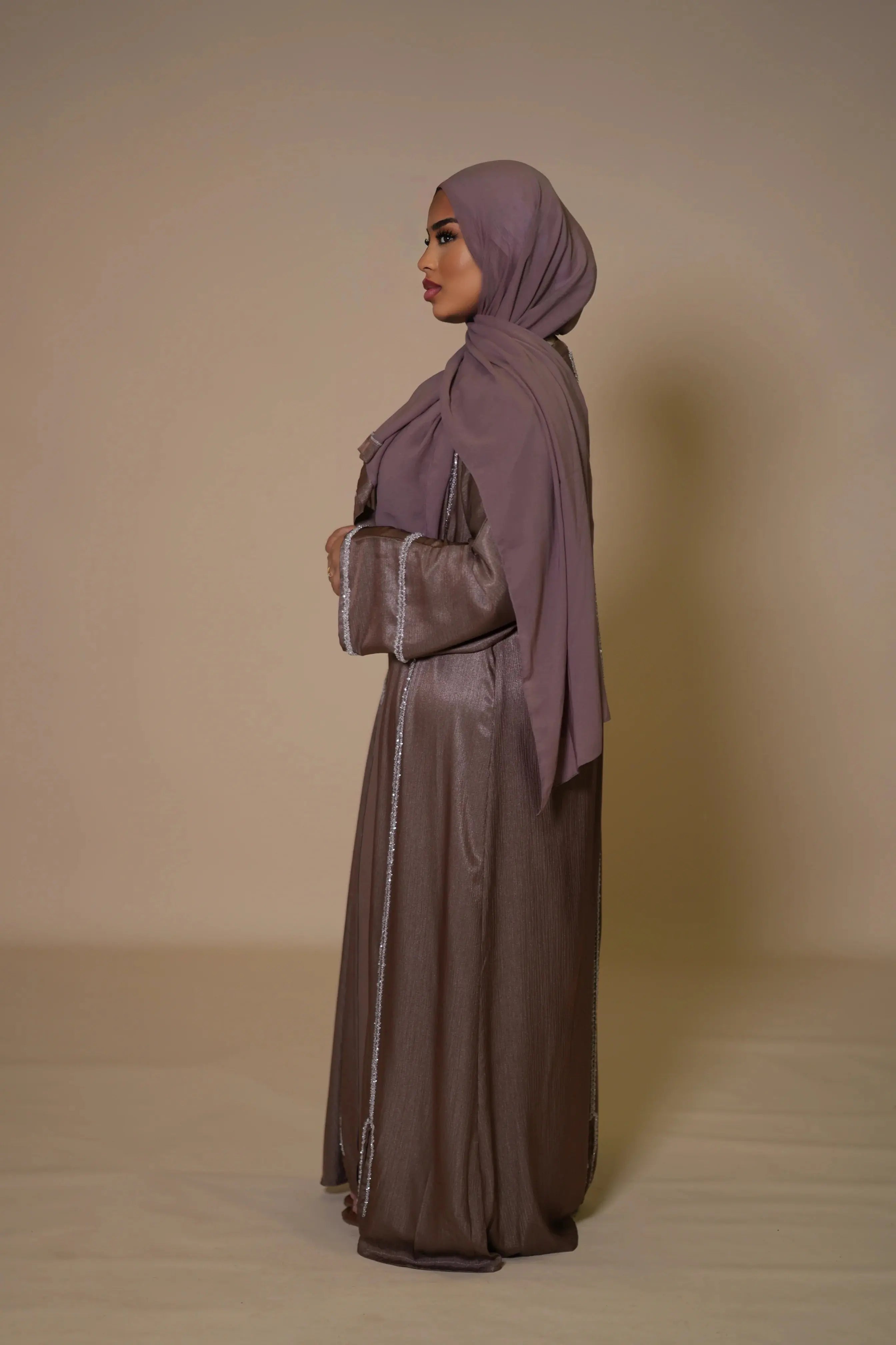Brightstone shine Abaya -  Mocca Losyana.Shop