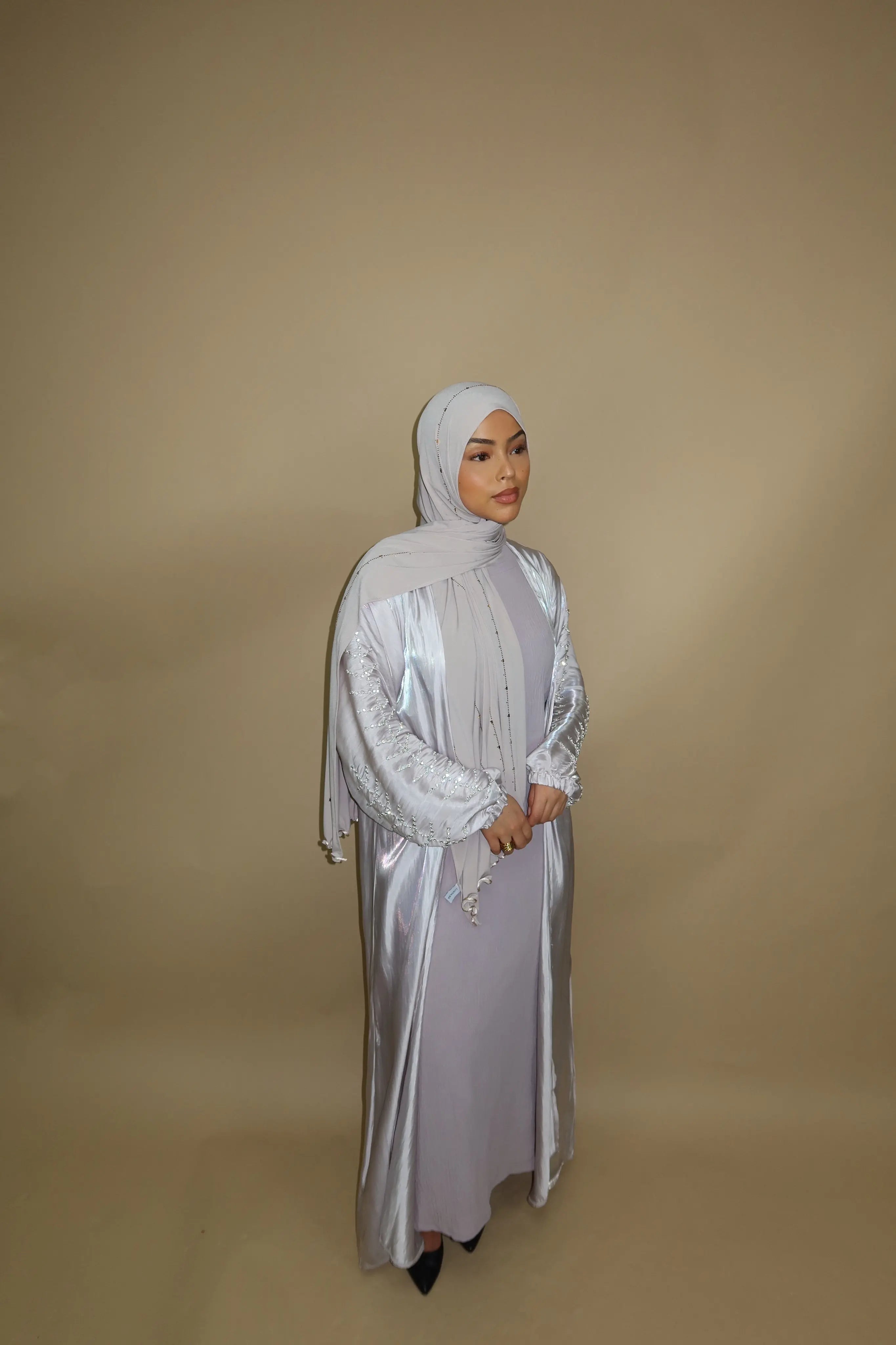 Flower Arm Abaya - Lavendel Losyana.Shop