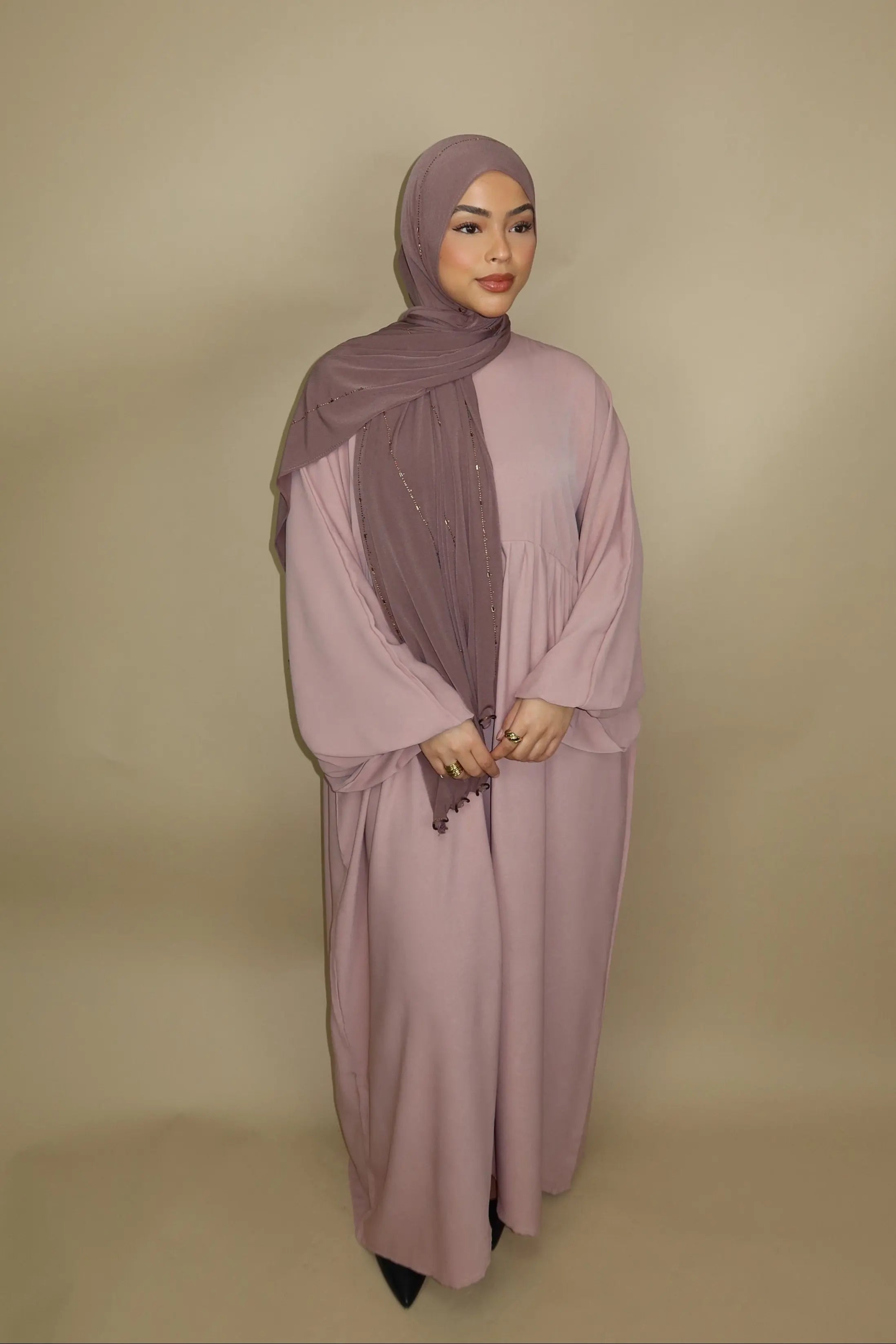 Balloon Abaya - Peach Losyana.Shop