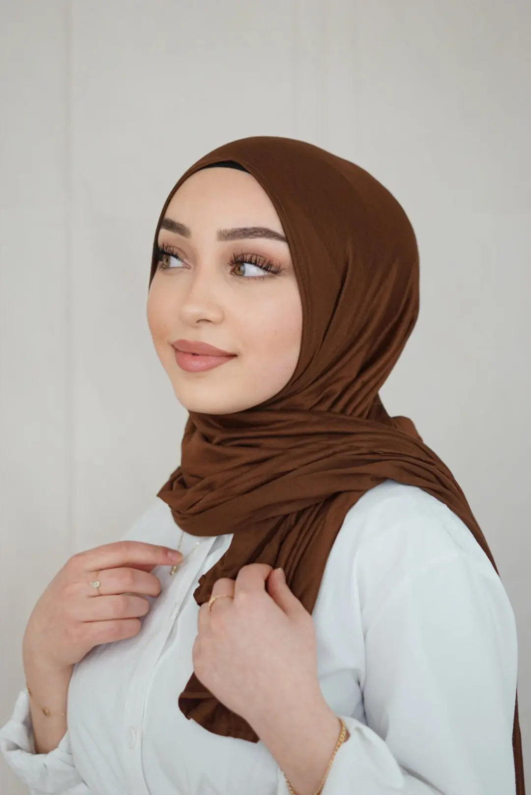Jersey Hijab to go- brown Losyana.Shop